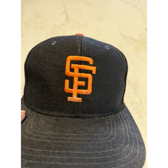 Vintage Starter San Francisco Giants Hat Cap Snapback Adjustable 100% Wool Black - Picture 7 of 7